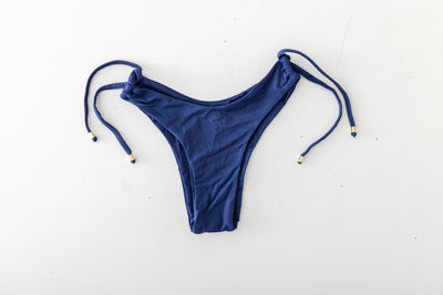 Kennedy Beaded Moderate Bikini Bottom — Beaded Hip Tie Swim Bottom with Moderate Coverage