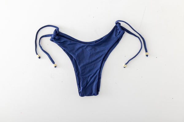 Kennedy Beaded Moderate Bikini Bottom — Beaded Hip Tie Swim Bottom with Moderate Coverage